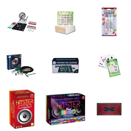 [LOTE-H1] Lot Hotels Nit de jocs: bingo, casino, pòquer i quiz musical per a l'animació de nit (adults)