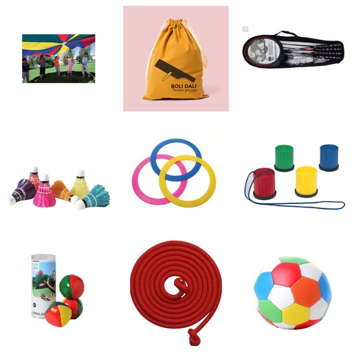[LOTE-H4] Lote Hoteles Miniclub: paracaídas, aros, bádminton y material predeportivo (3+)