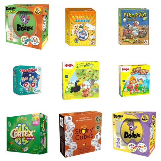 [LOTE-A1] Lote Albergues Familias: trece juegos infantiles y familiares de partida corta (4+)