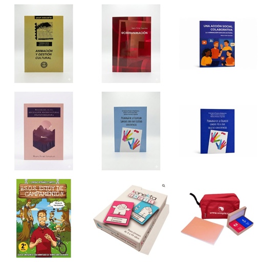 [LOTE-F1] Lote Escuelas de animación Biblioteca profesional: siete libros del sector y cinco juegos de aula (6+)