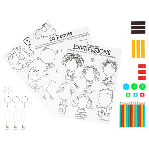 Plástico mágico Innspiro: kit de 3 hojas A4 prediseñadas y 33 accesorios (3+)
