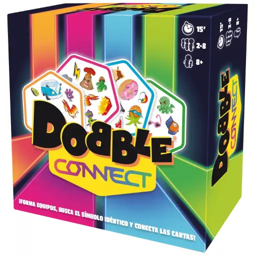 Dobble Connect: juego de asociación por equipos con colores (8+)