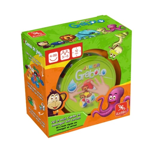 Grabolo Junior – Juego de Velocidad Visual y Táctil para Niños/as desde 3 Años | Dado + Fichas de Colores y Formas | Perfecto para Coordinación, Atención y Reconocimiento Sensorial