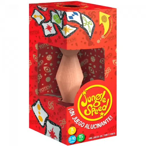 Jungle Speed – Juego de Reflejos con Tótem de Madera y Cartas Simbólicas | Desde 7 Años, 2–10 Jugadores | Ideal para Dinámicas Grupales Rápidas, Cohesión y Juegos de Atención Visual