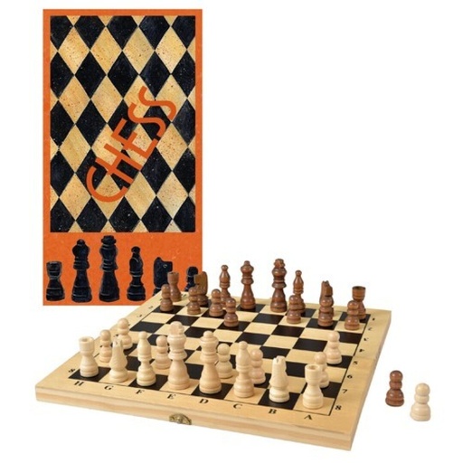Escacs de Fusta Clàssic – Tauler Plegable amb Peces Tallades, Disseny Portàtil i Elegant, Ideal per a Principiants i Jugadors Avançats, Inclou Compartiment de Magatzematge​ – Joc de taula Educatiu i Divertit | Ideal per a Aula, Festes i Temps en Família | +6 Anys