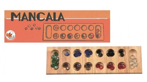 Mancala – Juego Tradicional de Captura y Estrategia Numérica | Desde 6 Años, 2 Jugadores, Tablero de Madera | Perfecto para Actividades de Lógica, Cultura del Mundo y Pensamiento Abstracto
