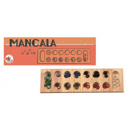 Mancala: juego tradicional de captura y estrategia numérica (6+)